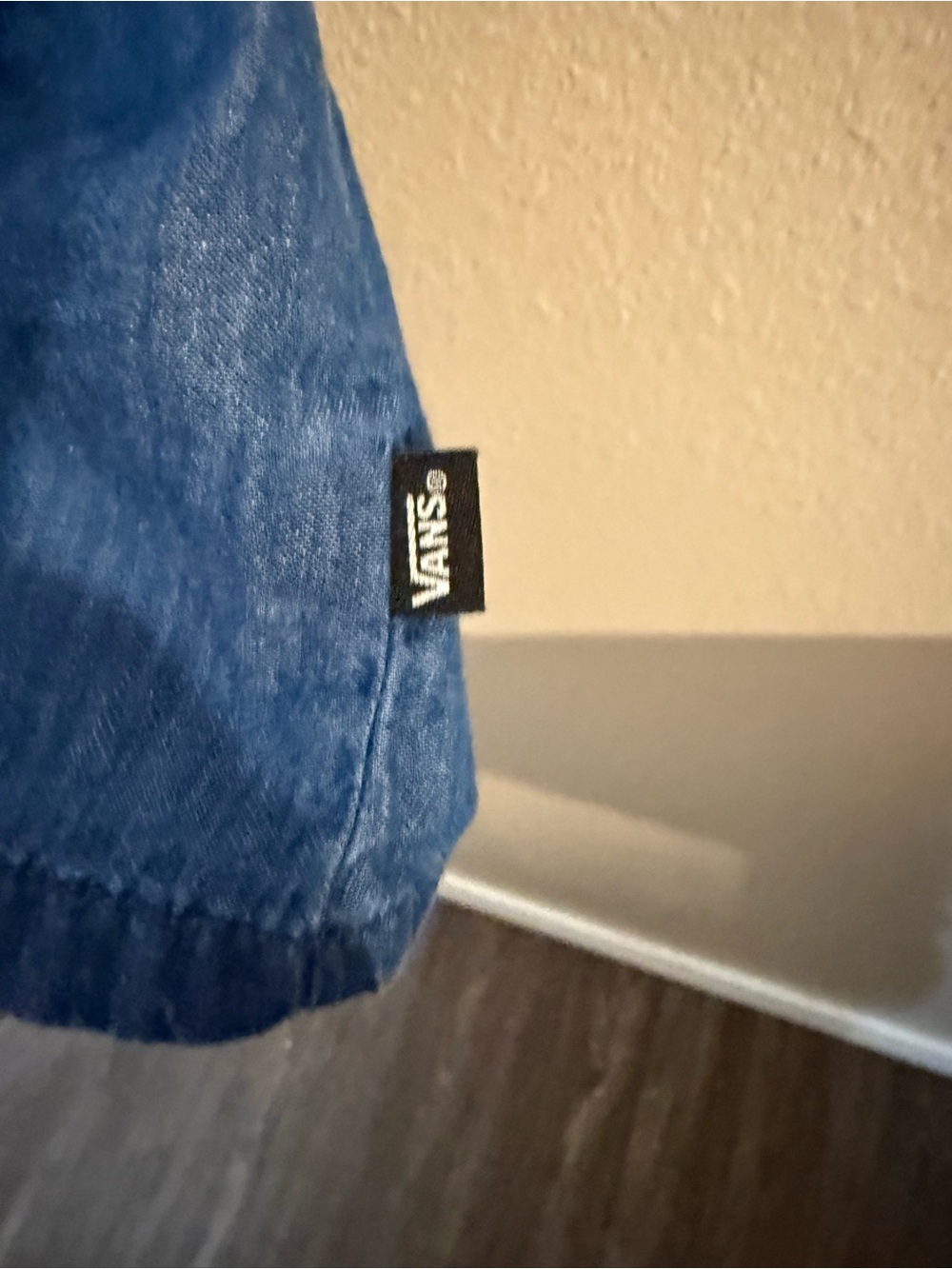 Vans Chambray Denim Short Dress Smocked Back XS Pockets - Picture 3 of 7